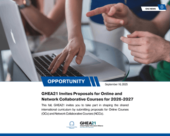 GHEA21 kviečia teikti pasiūlymus dėl internetinių ir bendradarbiavimo tinklų kursų 2026–2027 akademiniams metams